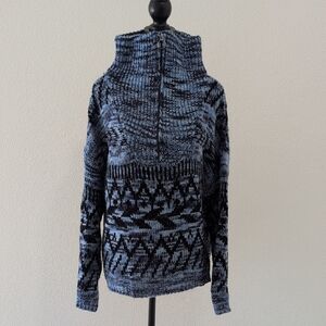 John + Jenn Black and Blue Turtleneck Sweater